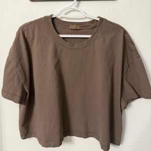 Nuuds crop tee mocha xxl